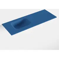 Mondiaz LEX Jeans solid surface inleg wastafel voor toiletmeubel 80cm. Positie wasbak links