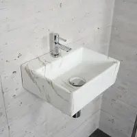 Wiesbaden Fonteinset carrara marmerlook color chroom