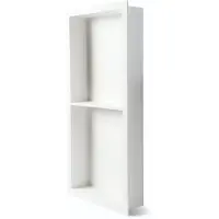 Luca Inbouwnis Sanitair Luva 59,5x29,5x7 cm Met 2 Schappen Solid Surface Mat Wit
