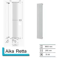 Plieger Handdoekradiator aika retta 1800x295 mm mat zwart