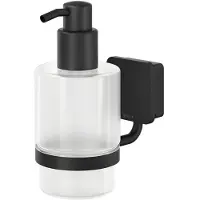 Geesa Zeepdispenser Topaz Minimalistisch Glas 200ML Mat Zwart