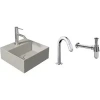 Salenzi fonteinset spy mat grijs 30x30 cm chroom