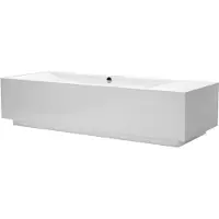 Clou wash me vrijstaand ligbad incl plug en overloop en sifon wit acryl 220x85x54 cm