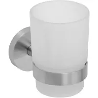 Sapho Bekerhouder X-Steel Hangend 7x10 cm Geborsteld RVS / Melkglas