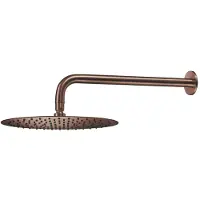 Qisani Hoofddouche Flow met wanddouchearm Ø 30 cm Geborsteld Copper