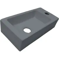 Best design Fontein Farnetta 37x18x9cm Kraangat Rechts Mat Grijs