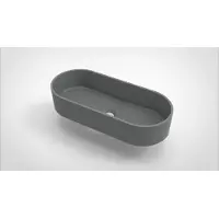 Arcqua Opbouw waskom case ovaal 60x26 cm mat grijs