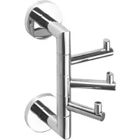 Sapho Drievoudige Handdoekhaak X-Round Draaibaar 10x19 cm Chroom