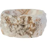 Boss & Wessing Waskom bws stone rond 30-35x30-35x15 cm gepolijst natuursteen sunset onyx