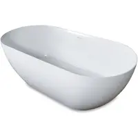 Luca Vrijstaand Ligbad Sanitair Vasca 175x80x58 cm Mineraal Marmer Glans Wit (inclusief afvoer en sifon)