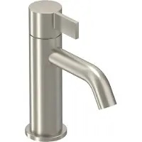 Ivy Aia Pact Wastafelkraan - S Model - Geborsteld Nickel PVD - Zonder Waste - Messing - Kranen, Wastafelkranen, Opbouw Wastafelkranen - 8718835175535