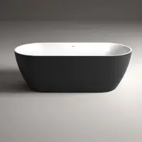 Sanilux Vrijstaand bad moon 180 cm zwart wit