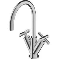 Hotbath Chap C004 Wastafelmengkraan Met Draaibare Uitloop Zonder Waste Chroom - Zonder Waste - Messing - Kranen, Wastafelkranen, Opbouw Wastafelkranen