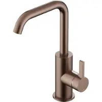 Hotbath Wastafelmengkraan Ace Met Draaibare Uitloop Gebogen 24 cm Geborsteld Koper PVD