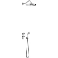 Tres Regendoucheset clasic thermostatische inbouw 2-wegs chroom