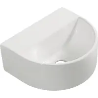 Wiesbaden Lara halfrond fonteintje 30x25x12cm zonder kraangat wit