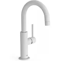 Tres Wastafelmengkraan study exclusive 27,5 cm met hendel uitloop gebogen rond mat wit