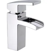 Boss & Wessing Bws wastafelkraan square met waterval en clickwaste chroom