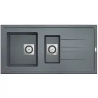 Van Marcke GO Inbouw spoelbak uitstortgootsteen molto 98x50 cm polyester beton grijs