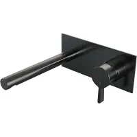 Brauer Gunmetal Edition ColdStart wastafelkraan inbouw rechte uitloop met achterplaat model E1 gunmetal geborsteld PVD