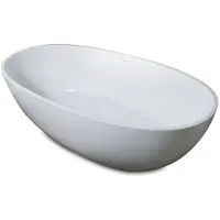 Luca Vrijstaand bad sanitair vasca 180x93x56 cm mineral stone glans wit