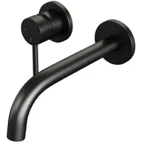 Brauer Black Edition ColdStart wastafelkraan inbouw gebogen uitloop en rozetten model A2 zwart mat