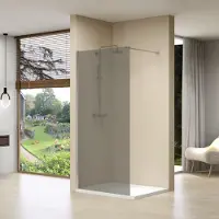 Van Rijn Inloopdouche st01 120x200 cm rookglas 8 mm met stabilisatiestang chroom