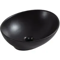Wiesbaden Barco waskom ovaal 40 x 33 x 14,5 cm keramiek mat zwart