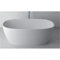 Plieger Vrijstaand Ligbad Ceno 160x70x61,5 cm Incl Overloop en Afvoer Mineraal Steen Mat Wit