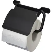 Haceka IXI toiletrolhouder met klep zwart mat