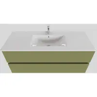 Boss & Wessing Badkamermeubel bws helsinki 120x46 cm keramiek midden mat groen 2 laden