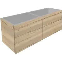 Best design Badkamermeubel beauty 4 laden greeploos 140 cm eiken zonder wastafel