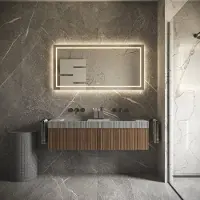 HiPP Spiegel design phantom 001 rechthoek 160x70 cm met verlichting incl. Spiegelverwarming