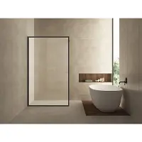 Wiesbaden douchewand square 8 mm 120x200 cm stabilisatiestang | nano coating | mat zwart | inloopdouche