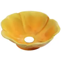 Best design Waskom flower 40 cm keramiek glanzend geel