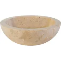 Boss & Wessing Waskom bws stone rond 35x35x12 cm gepolijst natuursteen creme