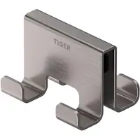 Tiger Handdoekhaak Voor Douchecabine Caddy 6-8 mm Dubbel RVS Geborsteld