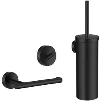 Smedbo Home Smart Pack Toilet Accessoireset - Mat Zwart - Messing - Accessoires, Toilet accessoires, Toilet accessoires sets - 7391447093681