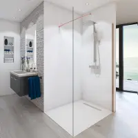 Boss & Wessing BWS Inloopdouche Pro Line Helder Glas 75x200 Geborsteld Brons Koper Profiel en Stang