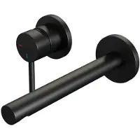 Brauer Black Edition inbouw wastafelmengkraan met rechte uitloop en rozetten model A2 mat zwart