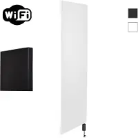 Sanicare Denso elektrische radiator 40x180cm wit mat met WiFi en thermostaat rechts zwart