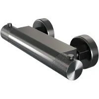Brauer Douchekraan gunmetal carving opbouw thermostatisch geborsteld gunmetal