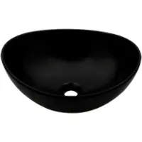 Plieger Scale keramische opbouw waskom ovaal 39x32x17.5cm zwart