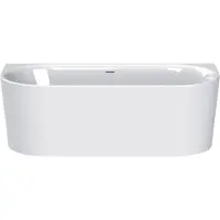 Plieger Ligbad back to wall kansas 155x80x60 cm glanzend wit