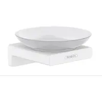 Hansgrohe AddStoris - Zeepschaal met houder, mat glas/wit mat 41746700
