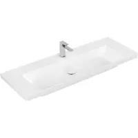 Villeroy & Boch Wastafel Subway 3.0 Met CeramicPlus 1 Kraangat Zonder Overloop 130x47x16.5 cm Stone White