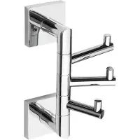 Sapho Drievoudige Handdoekhaak X-Square Draaibaar 10x19 cm Chroom