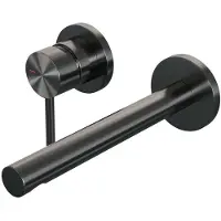 Brauer Gunmetal Edition inbouw wastafelmengkraan met rechte uitloop en rozetten model A2 gunmetal geborsteld PVD