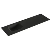 Mondiaz lex urban solid surface inleg wastafel voor toiletmeubel 100 cm. Positie wasbak links