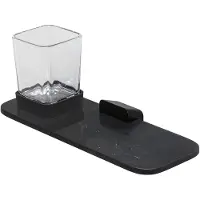 Geesa Glashouder Met Planchet Shift Zwart Met Marmerlook